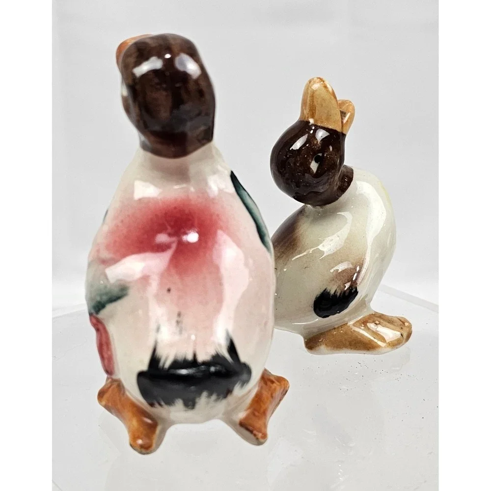 Vintage Ceramic Duck Salt and Pepper Shakers Set‎ Japan Hand Painted Birds